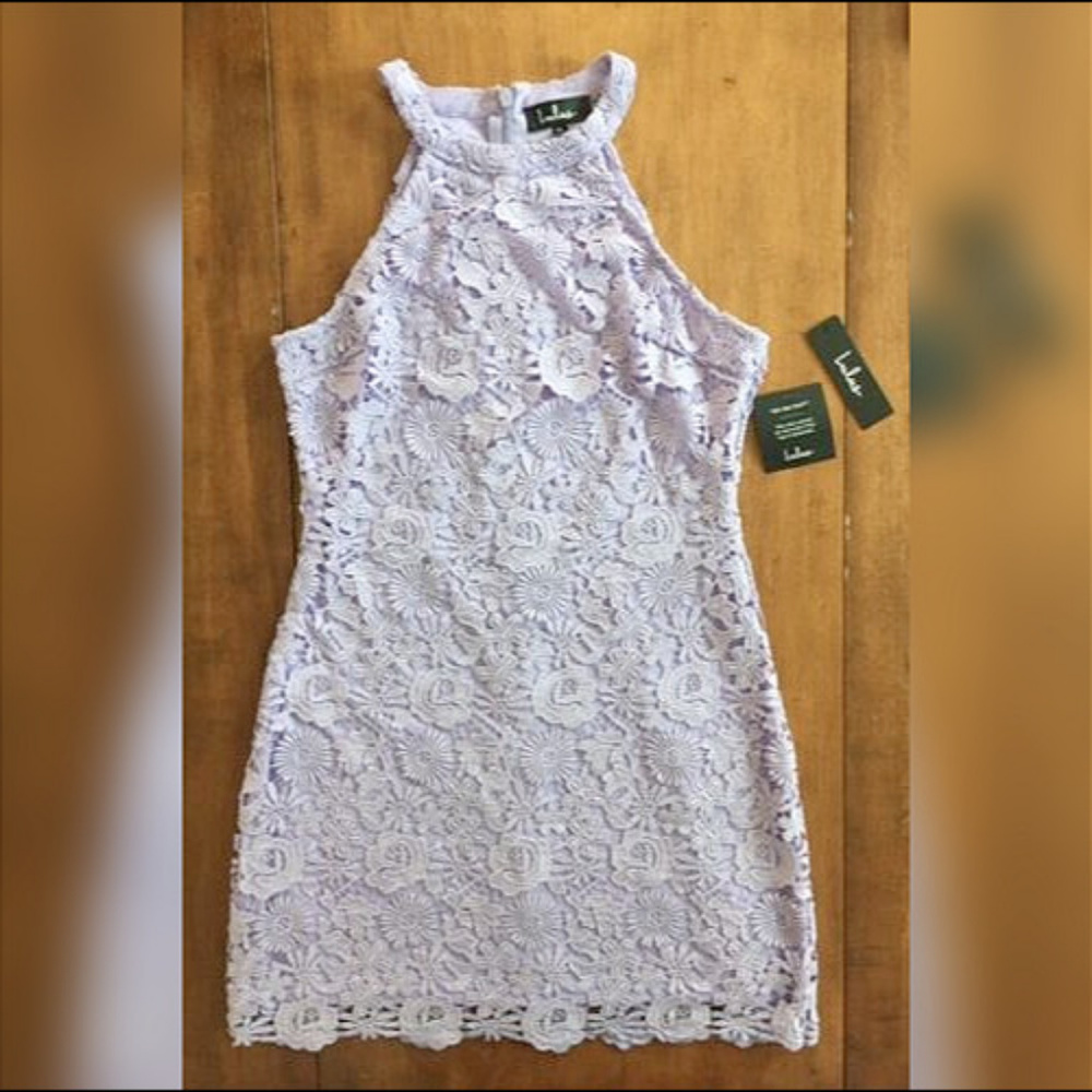 Lulus LOVE POEM LAVENDER SLEEVELESS LACE DRESS nwt
